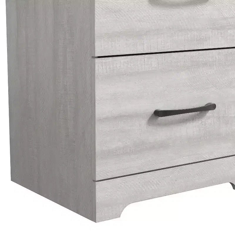 Comodino a 2 Cassetti con Spazio Contenitore – Tavolino da Notte Moderno Grigio Chiaro, 47,5 cm L x 39,9 cm P x 60,2 cm A