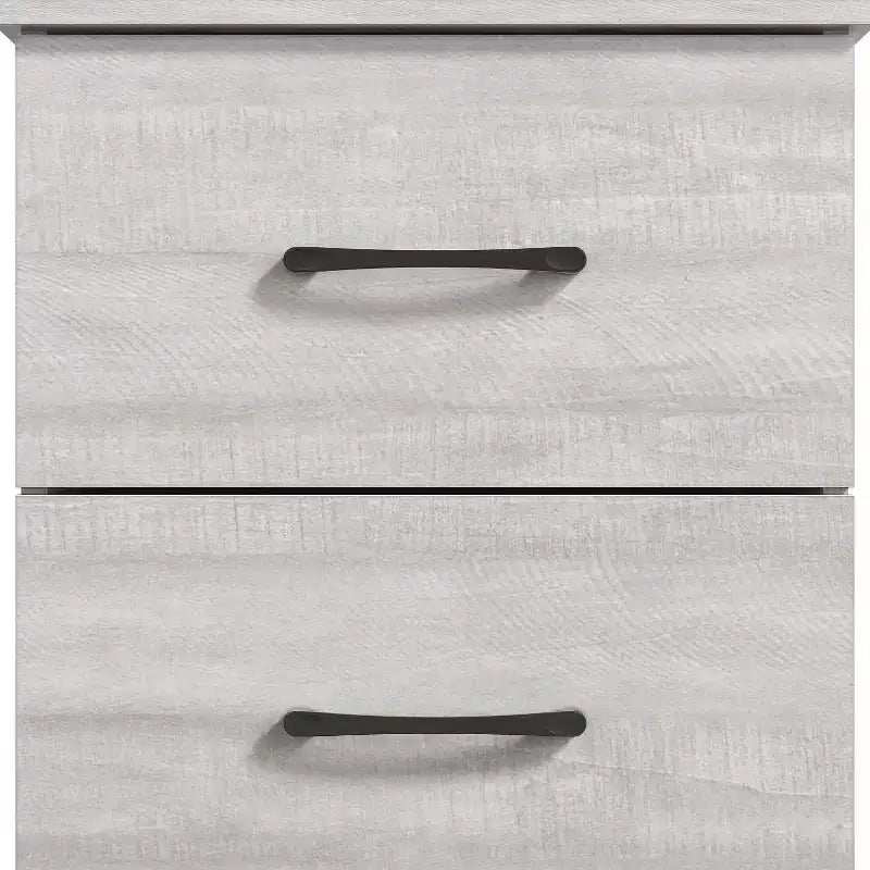 Comodino a 2 Cassetti con Spazio Contenitore – Tavolino da Notte Moderno Grigio Chiaro, 47,5 cm L x 39,9 cm P x 60,2 cm A
