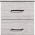 Comodino a 2 Cassetti con Spazio Contenitore – Tavolino da Notte Moderno Grigio Chiaro, 47,5 cm L x 39,9 cm P x 60,2 cm A
