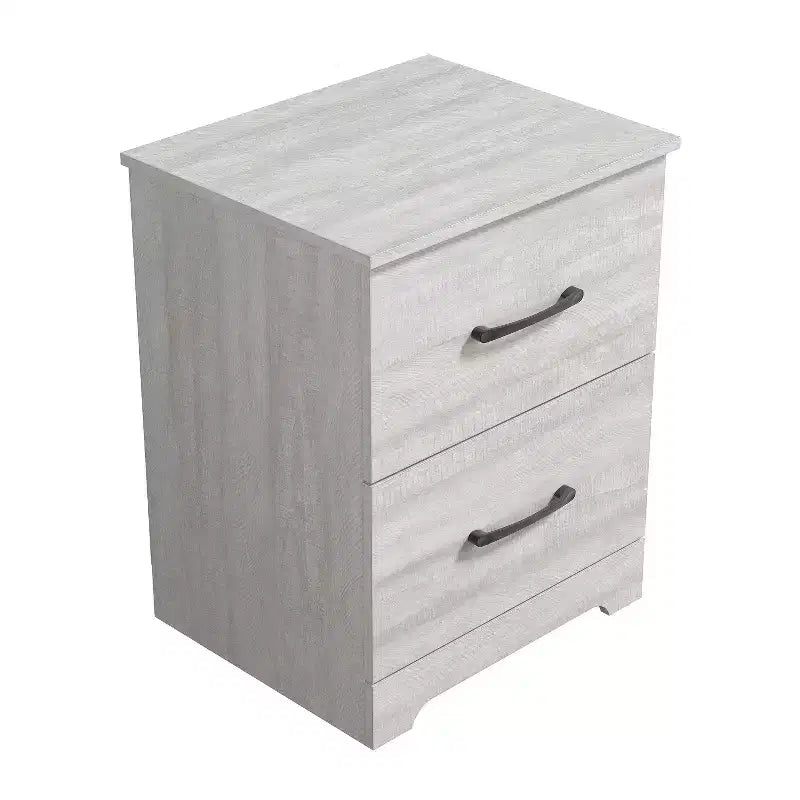 Comodino a 2 Cassetti con Spazio Contenitore – Tavolino da Notte Moderno Grigio Chiaro, 47,5 cm L x 39,9 cm P x 60,2 cm A