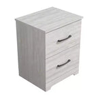 Comodino a 2 Cassetti con Spazio Contenitore – Tavolino da Notte Moderno Grigio Chiaro, 47,5 cm L x 39,9 cm P x 60,2 cm A