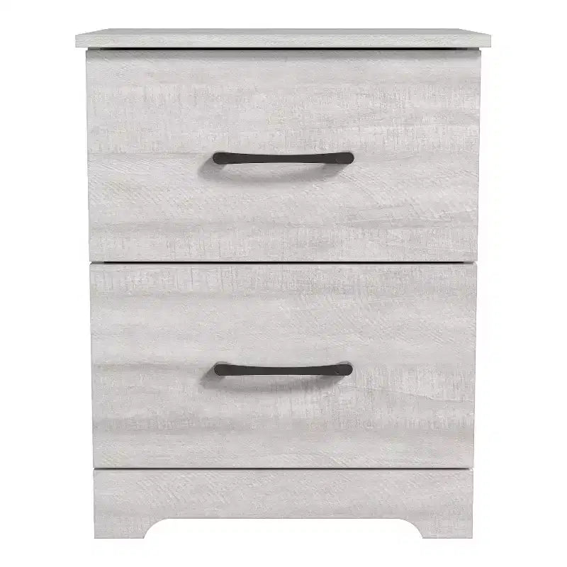 Comodino a 2 Cassetti con Spazio Contenitore – Tavolino da Notte Moderno Grigio Chiaro, 47,5 cm L x 39,9 cm P x 60,2 cm A