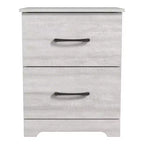 Comodino a 2 Cassetti con Spazio Contenitore – Tavolino da Notte Moderno Grigio Chiaro, 47,5 cm L x 39,9 cm P x 60,2 cm A
