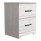 Comodino a 2 Cassetti con Spazio Contenitore – Tavolino da Notte Moderno Grigio Chiaro, 47,5 cm L x 39,9 cm P x 60,2 cm A