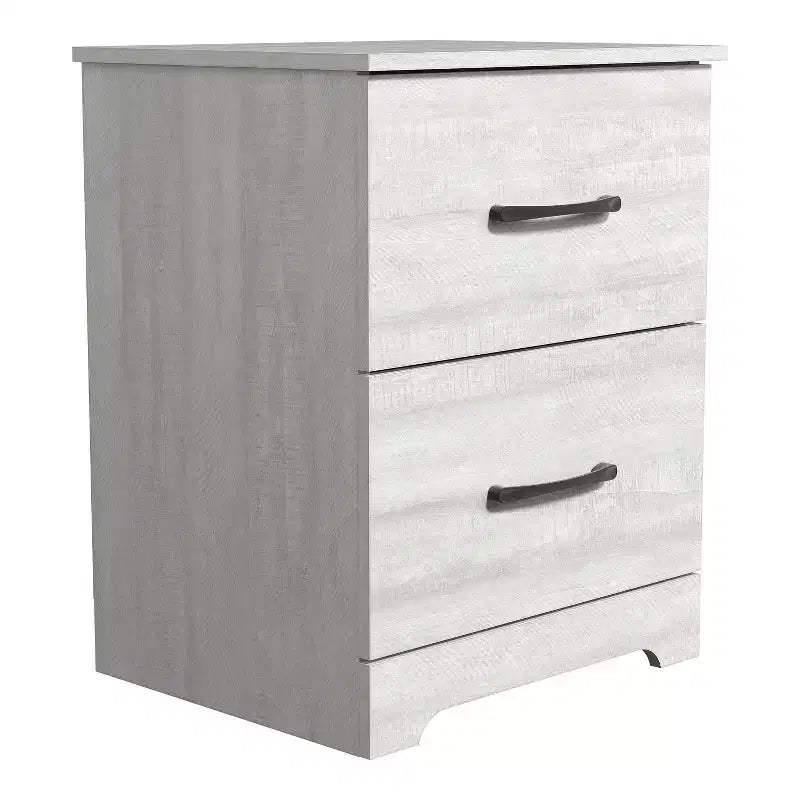 Comodino a 2 Cassetti con Spazio Contenitore – Tavolino da Notte Moderno Grigio Chiaro, 47,5 cm L x 39,9 cm P x 60,2 cm A