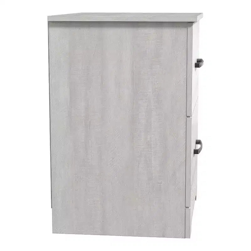 Comodino a 2 Cassetti con Spazio Contenitore – Tavolino da Notte Moderno Grigio Chiaro, 47,5 cm L x 39,9 cm P x 60,2 cm A