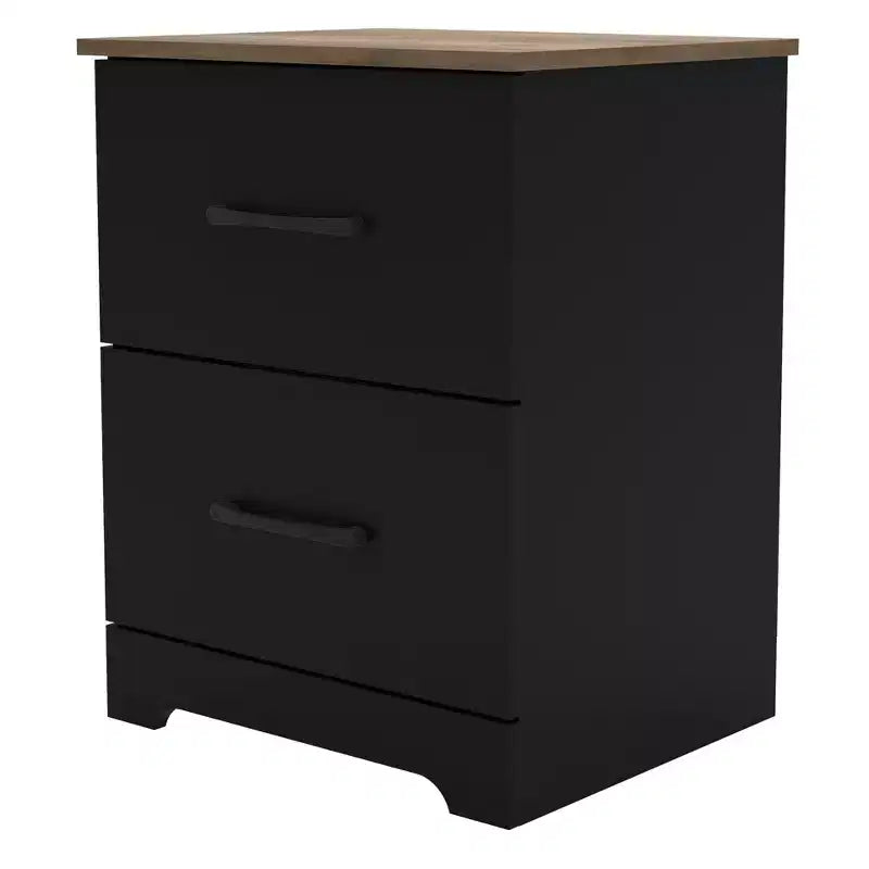 Comodino a 2 Cassetti con Spazio Contenitore – Tavolino da Notte Moderno Grigio Chiaro, 47,5 cm L x 39,9 cm P x 60,2 cm A