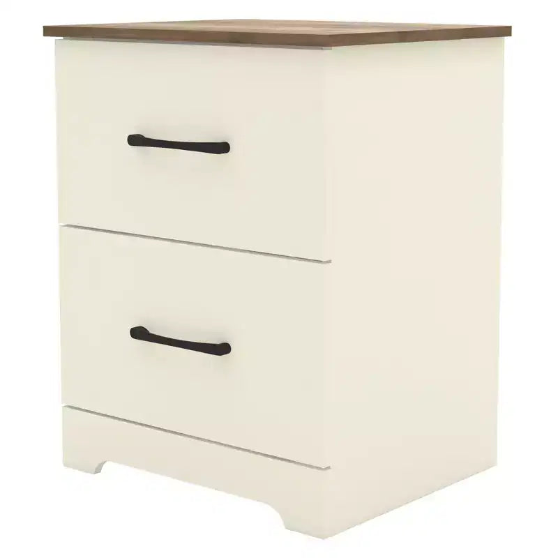Comodino a 2 Cassetti con Spazio Contenitore – Tavolino da Notte Moderno Grigio Chiaro, 47,5 cm L x 39,9 cm P x 60,2 cm A