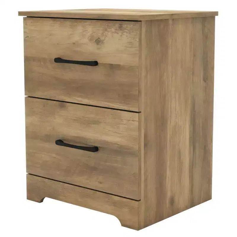 Comodino a 2 Cassetti con Spazio Contenitore – Tavolino da Notte Moderno Grigio Chiaro, 47,5 cm L x 39,9 cm P x 60,2 cm A