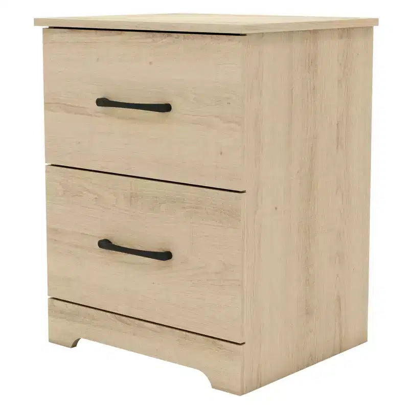 Comodino a 2 Cassetti con Spazio Contenitore – Tavolino da Notte Moderno Grigio Chiaro, 47,5 cm L x 39,9 cm P x 60,2 cm A