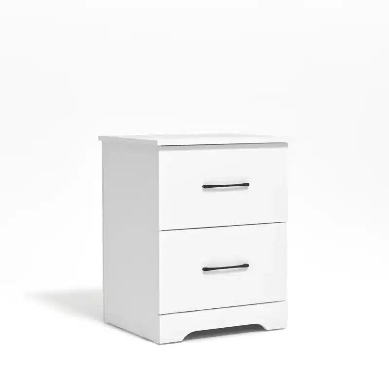 Comodino a 2 Cassetti con Spazio Contenitore – Tavolino da Notte Moderno Grigio Chiaro, 47,5 cm L x 39,9 cm P x 60,2 cm A