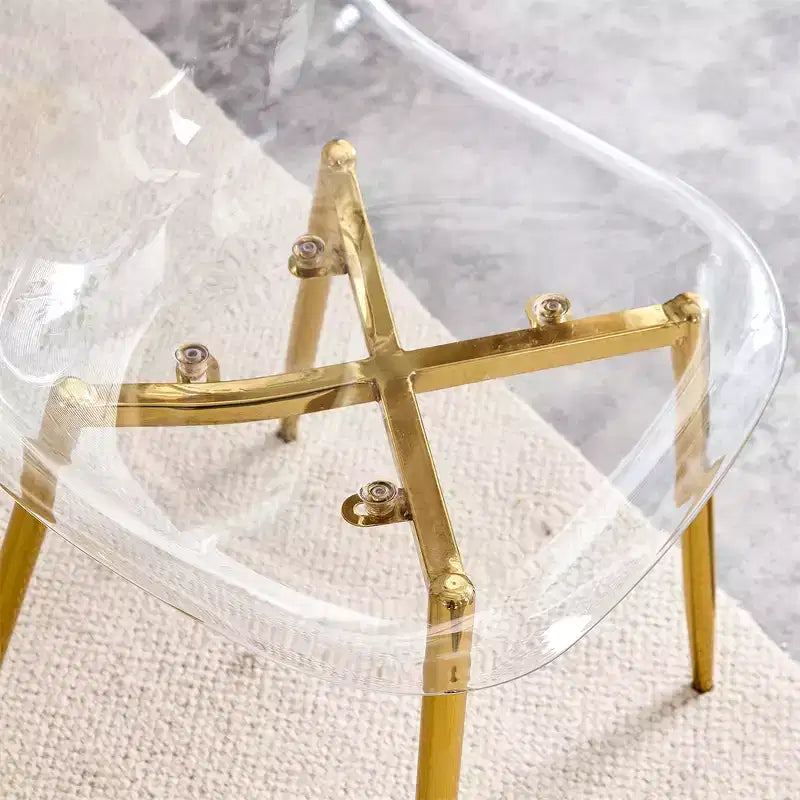 Set di 6 sedie da pranzo trasparenti senza braccioli con schienale, stile nordico moderno per cucina, sala da pranzo, soggiorno o ufficio