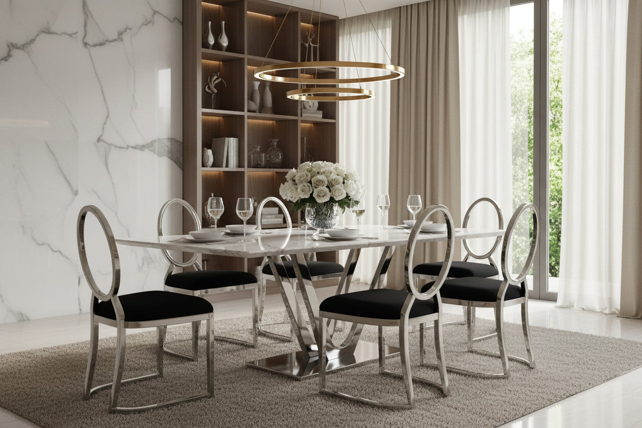 Royal Hampton Contemporary Side Chair With Black Microfabric Seat, Set of 2
