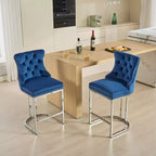 Set di 2 sgabelli da bancone da 66 cm – Sgabelli da bar moderni in velluto con gambe in metallo per cucina e bar
