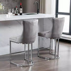 Set di 2 sgabelli da bancone da 66 cm – Sgabelli da bar moderni in velluto con gambe in metallo per cucina e bar