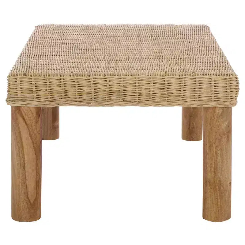 Tavolino da caffè in rattan intrecciato – Rotondo stile Boho Finitura naturale Tavolino d'appoggio per soggiorno
