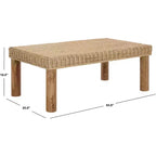 Tavolino da caffè in rattan intrecciato – Rotondo stile Boho Finitura naturale Tavolino d'appoggio per soggiorno