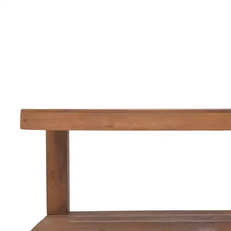 Tavolino da Caffè Rettangolare in Legno Massello di Teak – 90 cm (lunghezza) x 50 cm (larghezza) x 35 cm (altezza) con Ripiano Inferiore