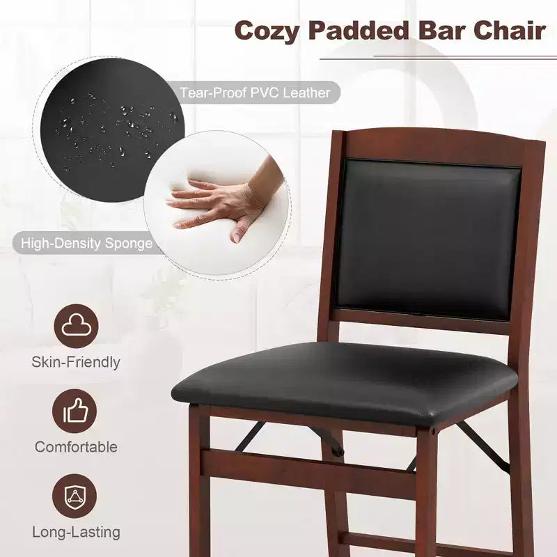 Set di 4 sedie da bancone con gambe in legno di gomma – Sgabelli da bar imbottiti per isola da cucina