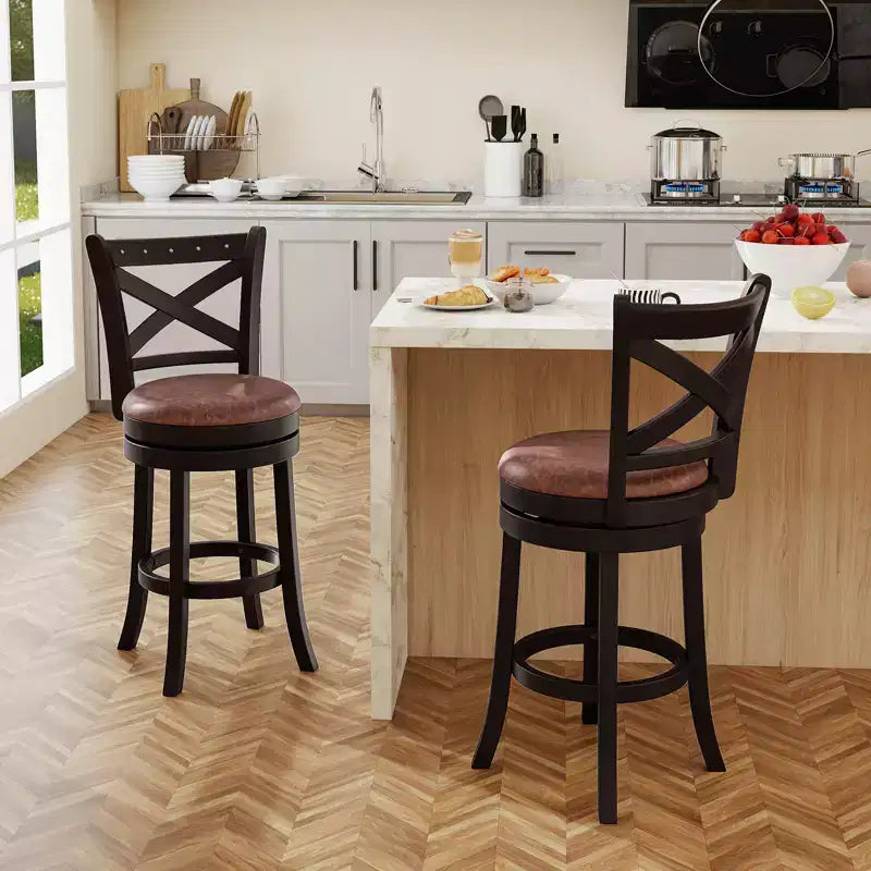 Set di 4 Sgabelli Girevoli da Bar 66 cm – Sgabelli da Bancone ad Altezza Regolabile per Cucina e Bar