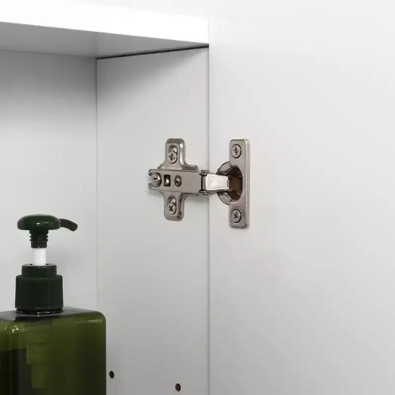 Pensile a Specchio da Parete – Armadietto Medicinali da Bagno con 3 Ante e Ripiani Regolabili