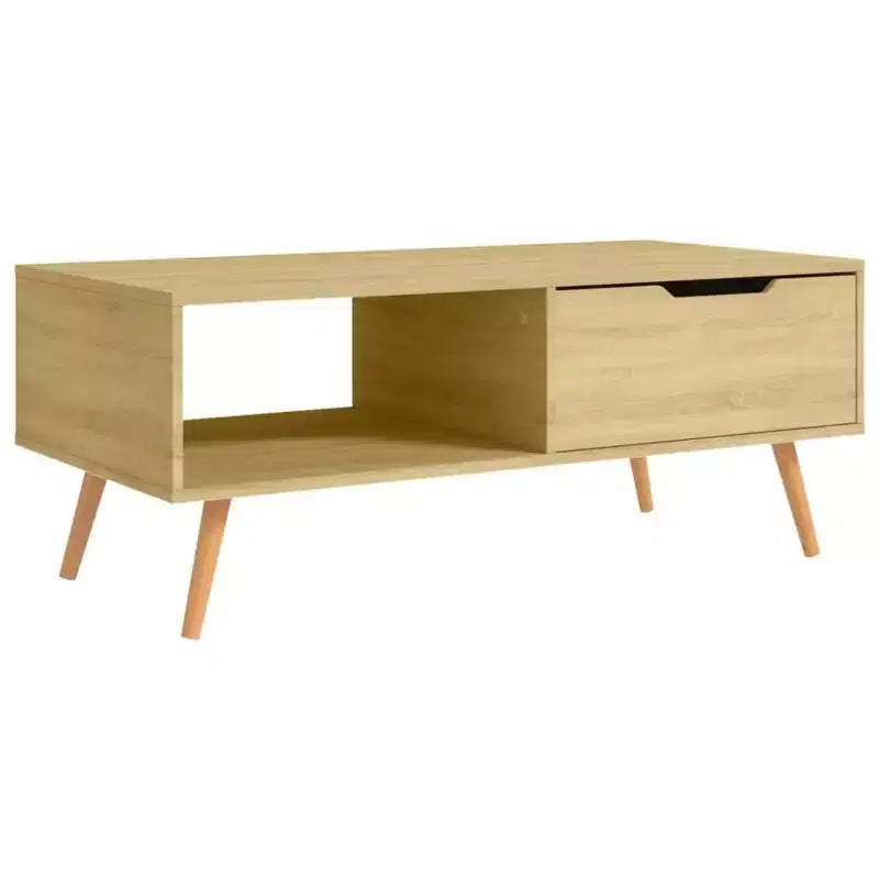 Tavolino da caffè moderno in legno ingegnerizzato bianco – Tavolino da salotto minimalista