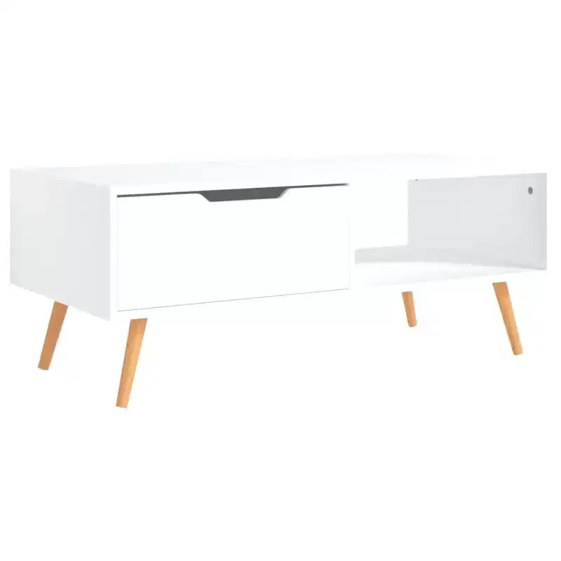 Tavolino da caffè moderno in legno ingegnerizzato bianco – Tavolino da salotto minimalista