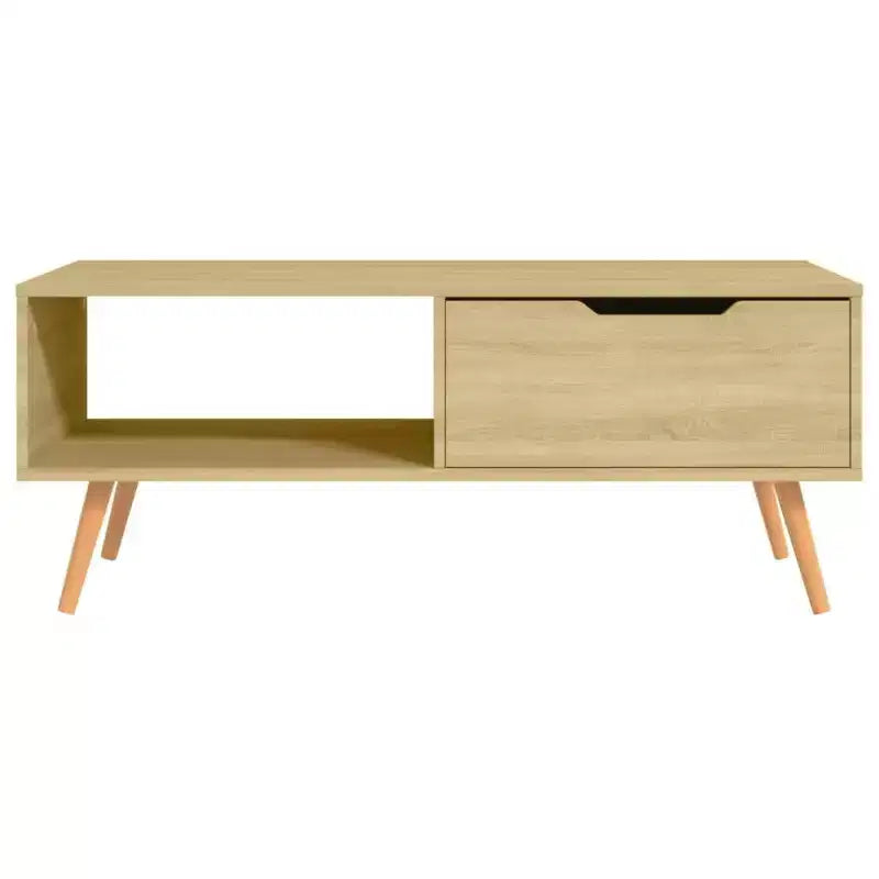 Tavolino da caffè moderno in legno ingegnerizzato bianco – Tavolino da salotto minimalista