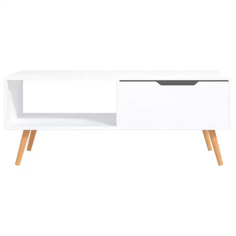 Tavolino da caffè moderno in legno ingegnerizzato bianco – Tavolino da salotto minimalista