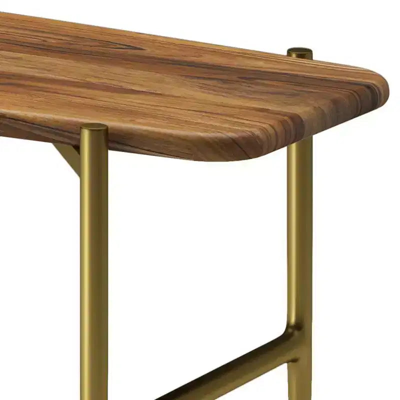 Panca in legno massello di acacia da 46" stile metà secolo – Finitura naturale, Seduta per ingresso e camera da letto