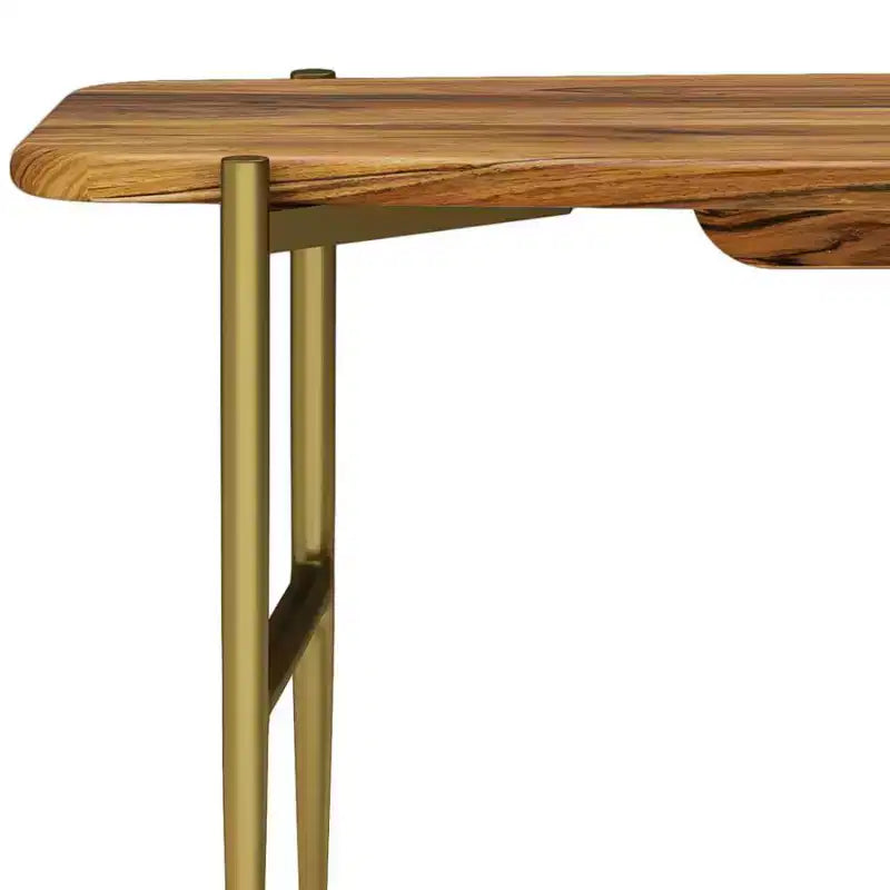 Panca in legno massello di acacia da 46" stile metà secolo – Finitura naturale, Seduta per ingresso e camera da letto