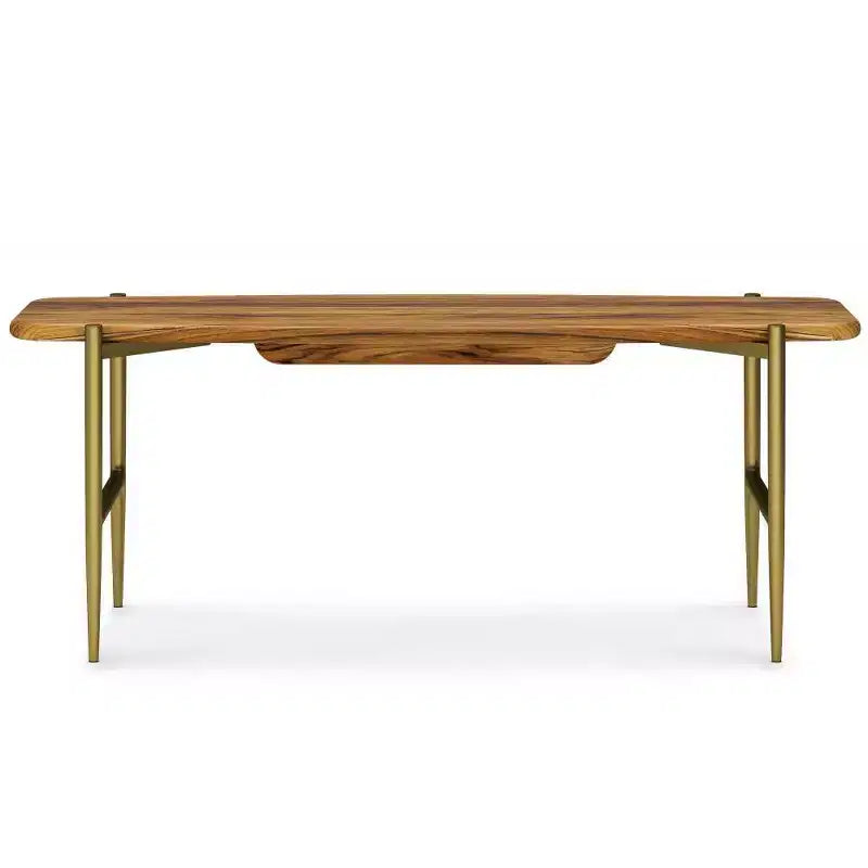 Panca in legno massello di acacia da 46" stile metà secolo – Finitura naturale, Seduta per ingresso e camera da letto