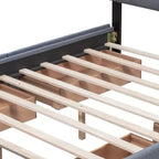 Letto a piattaforma imbottito queen size con testiera trapuntata a bottoni e 4 cassetti contenitore