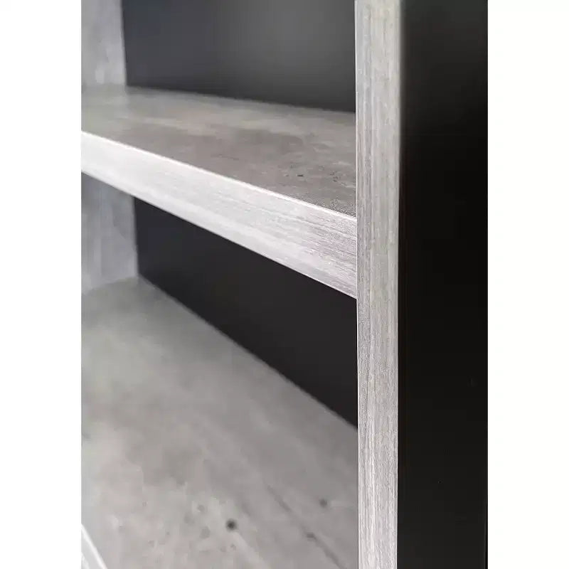 Libreria Moderna in Laminato Effetto Legno con Ante – Mobile Contenitore a 5 Ripiani Alto 198 cm