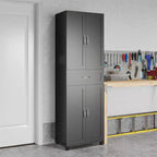 Armadio alto contenitore con cassetto e ripiani regolabili – Organizer multi-ambiente a 4 ante