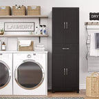 Armadio alto contenitore con cassetto e ripiani regolabili – Organizer multi-ambiente a 4 ante